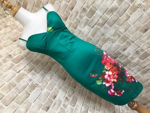 h01006* платье One-piece костюм зеленый цветочный принт принт M