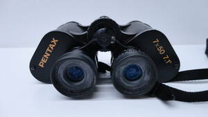 3841 雑貨祭 PENTAX ペンタックス 双眼鏡 7×50 7.1 カビ クモリあり 中古品 レンズキャップ ストラップ付 