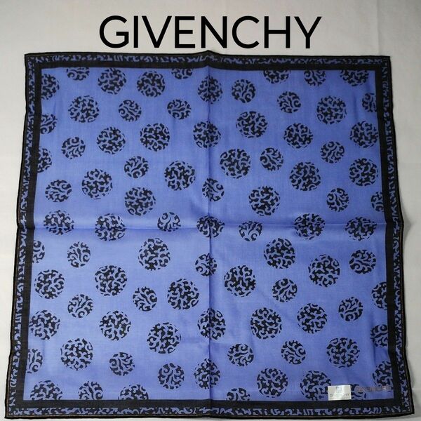 【未使用】GIVENCHY 　ジバンシー ハンカチ　レディースハンカチ　ブランドハンカチ　ブルー系