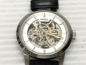 N362-240605-154 FOSSIL ME3085 self-winding watch wristwatch leather belt Fossil operation goods [ secondhand goods ]