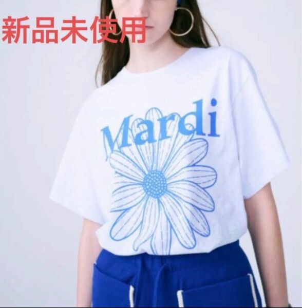 韓国 Mardi Mercrediマルディメクルディ Tシャツ　ホワイトブルー