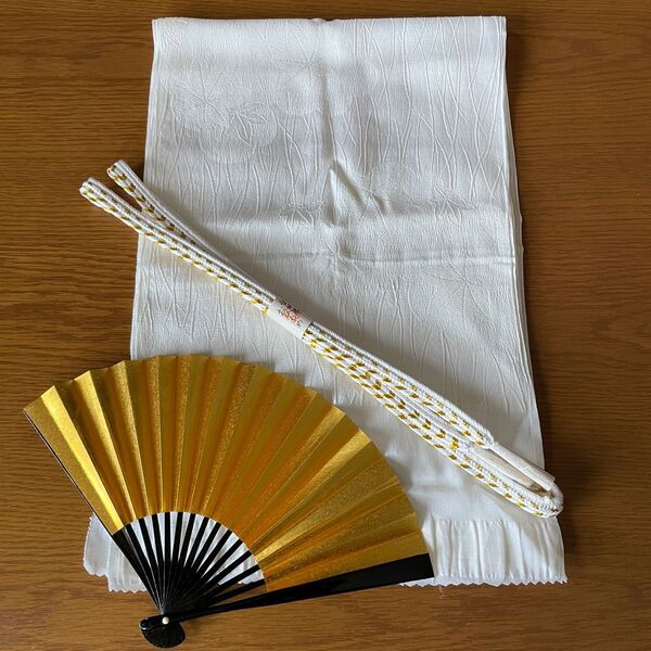 け550 礼装用 帯揚げ&帯締め&末広セット 着物 新品 伊賀組紐 和装小物