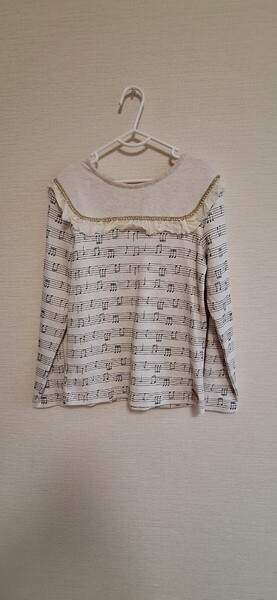 送料無料 ドルチーナ 長袖Tシャツ 音符柄 130cm キムラタン