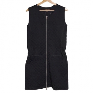  Louis Vuitton LOUIS VUITTON size XS SS13IF F3DR18P8H - black lady's no sleeve / knee height / silk / cotton / monogram pattern / Zip up 