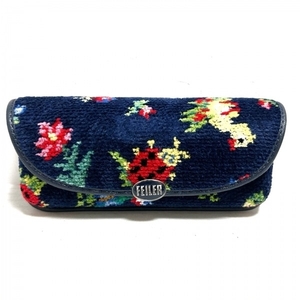  Feiler FEILER glasses case - pie ru dark navy × red × multi beautiful goods purse 