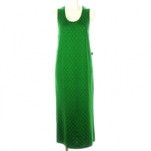  Louis Vuitton LOUIS VUITTON size S RW211B EO2 FKKD87 - silk, nylon green lady's Cami dress / long / monogram pattern beautiful goods 