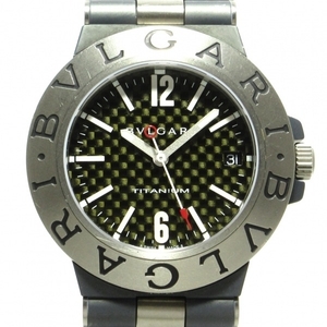 BVLGARI( BVLGARY ) наручные часы Diagono титан TI38TA мужской titanium × Raver чёрный 