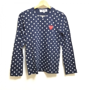 プレイコムデギャルソン PLAY COMMEdesGARCONS 長袖Tシャツ サイズM - ダークネイビー×白×レッド レディース トップス