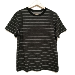 ノースフェイス THE NORTH FACE 半袖Tシャツ サイズM - 黒×白 メンズ クルーネック/ボーダー トップス