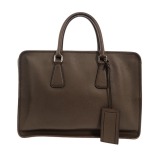  Prada PRADA business bag - leather dark brown bag 