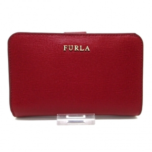 フルラ FURLA 2つ折り財布 レザー ボルドー L字ファスナー 財布