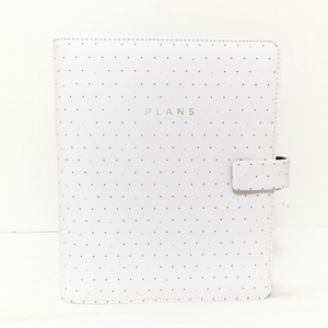 ファイロファックス Filofax 手帳 - レザー 白×黒 ドット柄/A5 新品同様 財布