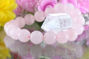 【送料無料】《珠径10mm 内径15cm 》ローズ クォーツ 薔薇水晶 10月 誕生石 ブレスレット パワーストーン 天然石 code532
