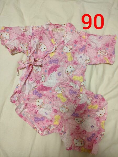 ハローキティ キティちゃん 甚平 パジャマ セパレート ピンク 90