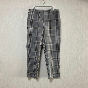 本日限定価格(お値下げ不可)『GU』メンズ テーパードパンツ 黒 チェック柄【Ｌサイズ】