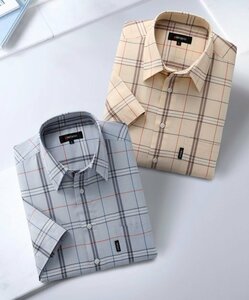 Pierucci/pi L chi tartan проверка рубашка с коротким рукавом 2 цвет комплект LL размер 