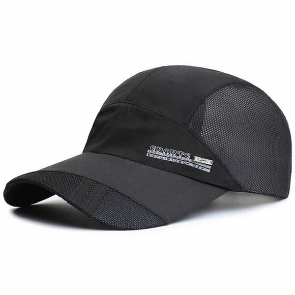 キャップ メッシュ ブラック 帽子 熱中症 ランニング つば長 紫外線