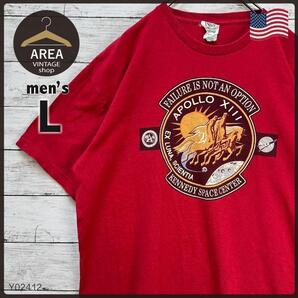 【DELTA】デルタ 古着 プリント Tシャツ 半袖 メンズ Lサイズ アメリカ レッド 赤