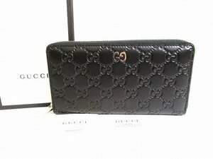 【展示保管品】 グッチ GUCCI GGメタル シマ レザー ラウンドファスナー 長財布 ジップアラウンドウォレット メンズ レディース