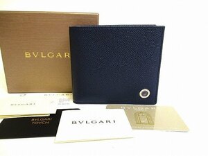 【新古品】 ブルガリ BVLGARI グレインレザー ブルガリ ブルガリ マン 2つ折り財布 コンパクト財布 メンズ