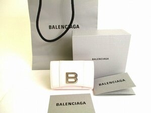 【未使用保管品】 バレンシアガ BALENCIAGA HOURGLASS ミニウォレット シャイニーカーフスキン 3つ折り財布 ミニウォレット コンパクト財布