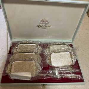 AZUMA 銀メッキ　洋食器 長期保管品 小皿 フォーク　ケーキサーバ