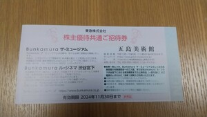 1 листов Bunkamura The * Mu jiamru*sinema Shibuya . внизу . остров картинная галерея Tokyu акционер гостеприимство общий приглашение талон 2024 год 11 месяц 30 до дня 