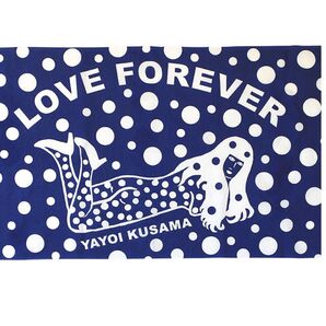 草間彌生 手ぬぐい LOVE FOREVER Blue