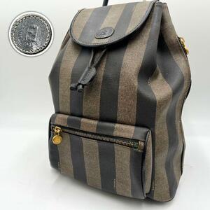 1 jpy ~ rare *FENDI Fendi rucksack backpack shoulder .. pouch PVCpe can pattern FF Logo metal fittings Gold A4 storage PC document high capacity men's 