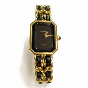 シャネル プルミエール サイズM　オリジナル CHANEL PREMIERE レディース 腕時計 リストウォッチ ゴールド ブラック 中古 美品