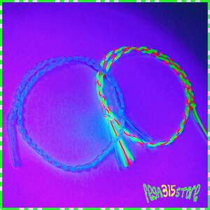 [ free shipping ] anklet mi sun ga pair neck fluorescence 2 ps SET neon white 