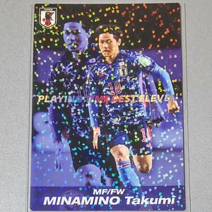 ■ カルビー サッカー日本代表 2022 BE-06 MF/FW 南野 拓実 プレイングタイムベストイレブンカード（キラカード）