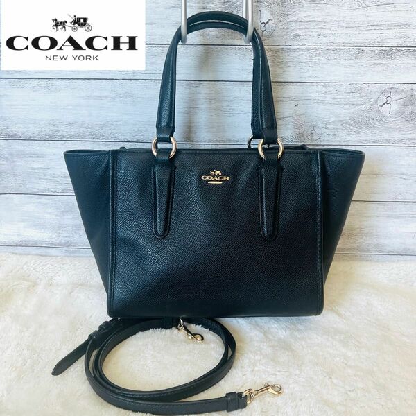 【良品】COACH　コーチ　2wayバッグ　ショルダーバッグ ハンドバッグ　レザー　黒　33996