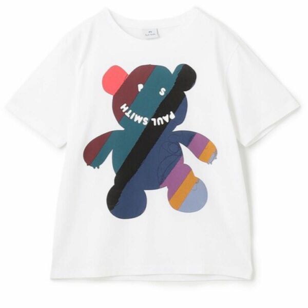 PS Paul Smith happyベアプリント　Tシャツ　白　ストライプ　M