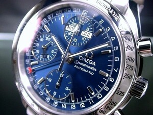  beautiful OMEGA Omega Speedmaster chronograph bulge .-7751 day date navy 3523.8000 judgment settled 