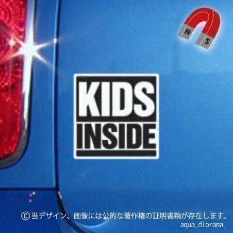 【マグネット】キッズインカー/KIDS IN CAR:スクエアデザインBK/WH karinベビー