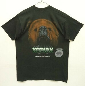 90s ヴィンテージ USA製 KODIAK コディアック シングルステッチ 両面プリント 半袖 Tシャツ ブラック VINTAGE 90年代 アメリカ製