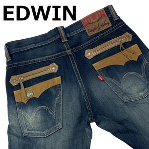 訳アリ EDWIN エドウィン 483XVS　W36 (約100cm W38相当) 大きいサイズ ウエスタン ビンテージ デニムパンツ メンズ ジーンズ