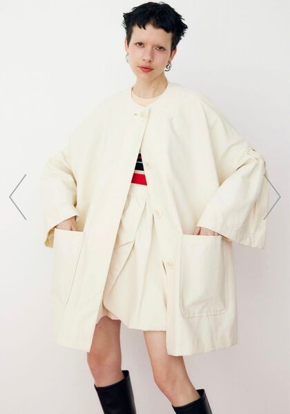 【新品未使用】ヘリンドットサイ Flare sleeve over coat ネイビー