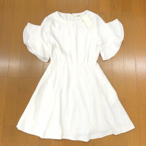  new goods SNIDEL Snidel regular price 12,200 jpy + tax frill sleeve dress One-piece 1(M) white white midi height short sleeves lady's for women unused 