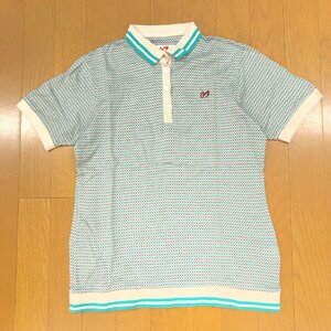 極美品 MASTER BUNNY EDITION マスターバニーエディション ロゴ刺繍 ゴルフシャツ 2(L) 日本製 ポロシャツ カットソー パーリーゲイツ