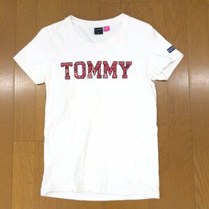 TOMMY for her トミーヒルフィガー ビッグロゴプリント Tシャツ M 白 ホワイト 日本製 半袖 カットソー 国内正規品 レディース 女性用