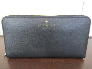 kate spade [ケイトスペード] ジップ長財布/使用感の目立つ中古品