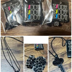 新品ziddyジディ ネックレス3点セット ヒョウ柄ハートリボン・スタッズカギ・ラインストーンサイコロ アクセサリー ヒスミニ チャビー