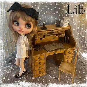 [LIB] antique roll desk 1/6 Blythe small articles attaching doll house Blythe miniature furniture 