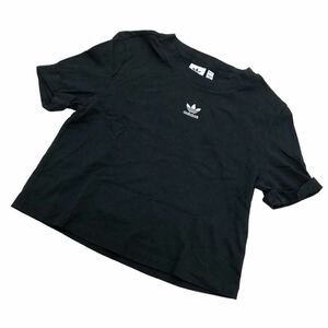 NS134-21 adidas アディダス Tシャツ 半袖Tシャツ クロップド トップス 半袖 レディース L ブラック 黒