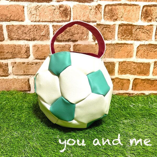 ハンドメイド バッグ ハンドバッグ トートバッグ サッカーボール サッカーボールバッグ サッカーボール型 サッカーボール柄