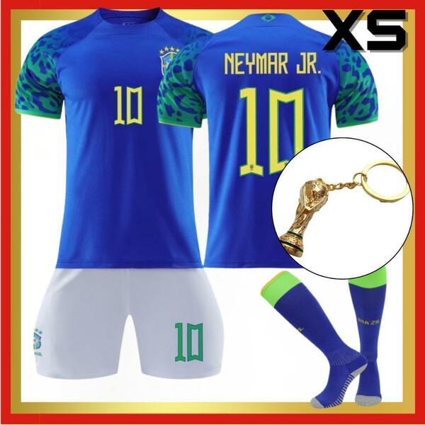 SALEW杯付ブラジル代表 ネイマ―ル 大人用XS 青サッカーユニフォーム