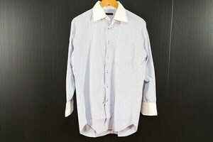 麻布テーラー azabu tailor 綺麗め Yシャツ ワイシャツ トップス 長袖 ビジネス ストライプ ブルー 青 白 メンズ [862175]