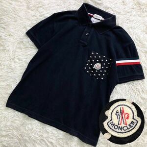 希少コラボ モンクレール コムデギャルソン MONCLER COMME des GARCONS ポロシャツ 半袖 ドット 水玉 マグリア 黒 ブラック メンズ